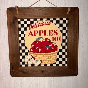 Rustic Wooden Apple Wall Decor